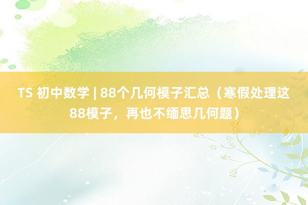 TS 初中数学 | 88个几何模子汇总（寒假处理这88模子，再也不缅思几何题）