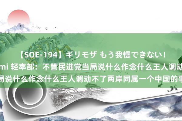 【SOE-194】ギリモザ もう我慢できない！ここでエッチしよっ Ami 轻率部：不管民进党当局说什么作念什么王人调动不了两岸同属一个中国的事实