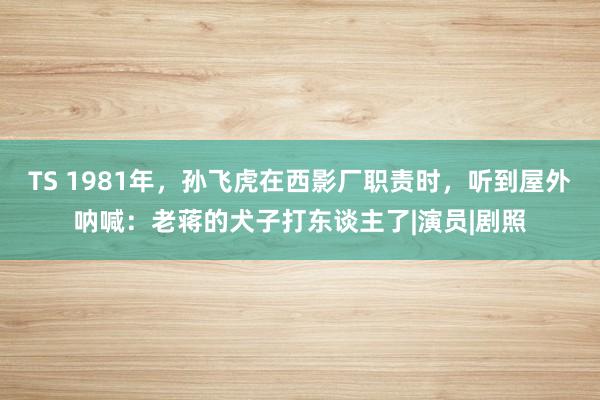 TS 1981年，孙飞虎在西影厂职责时，听到屋外呐喊：老蒋的犬子打东谈主了|演员|剧照