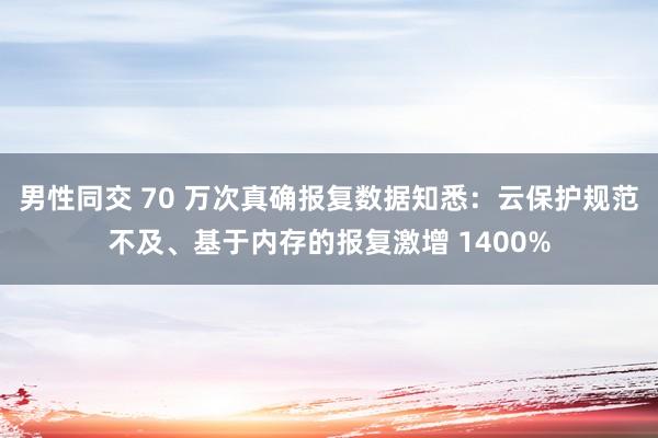 男性同交 70 万次真确报复数据知悉：云保护规范不及、基于内存的报复激增 1400%